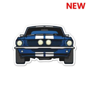 Blue Muscle Car Sticker