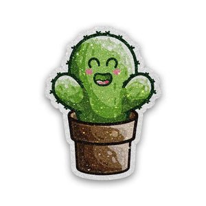Cute Cactus Glitter Sticker