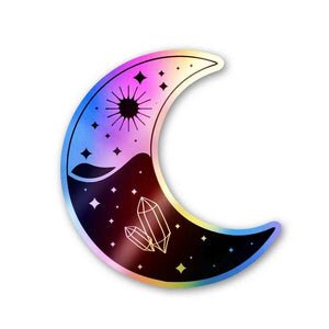 Half Moon Holographic Stickers