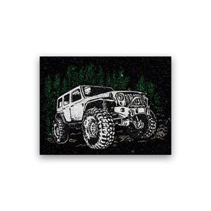 Monster Jeep Glitter Sticker
