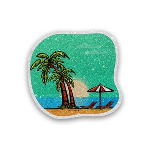 Palm Tree Glitter Sticker