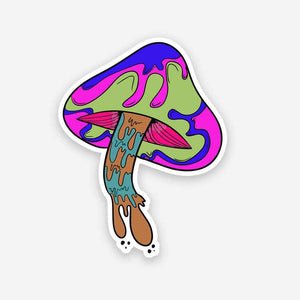 Trippy mushroom sticker
